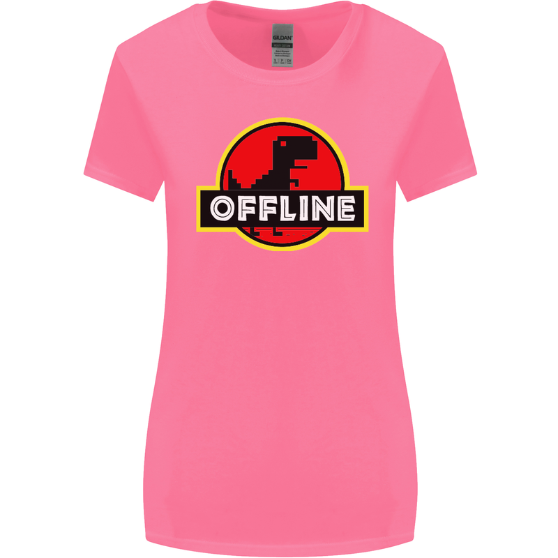 Offline Funny Gamer Gaming Womens Wider Cut T-Shirt Azalea