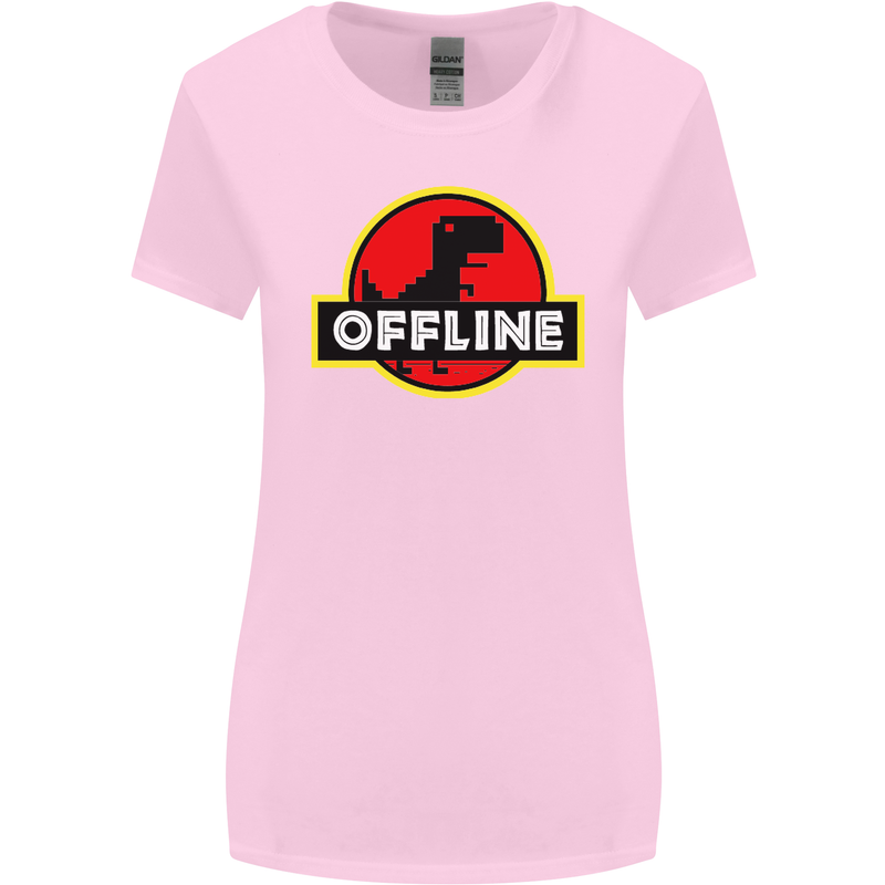 Offline Funny Gamer Gaming Womens Wider Cut T-Shirt Light Pink