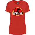 Offline Funny Gamer Gaming Womens Wider Cut T-Shirt Red