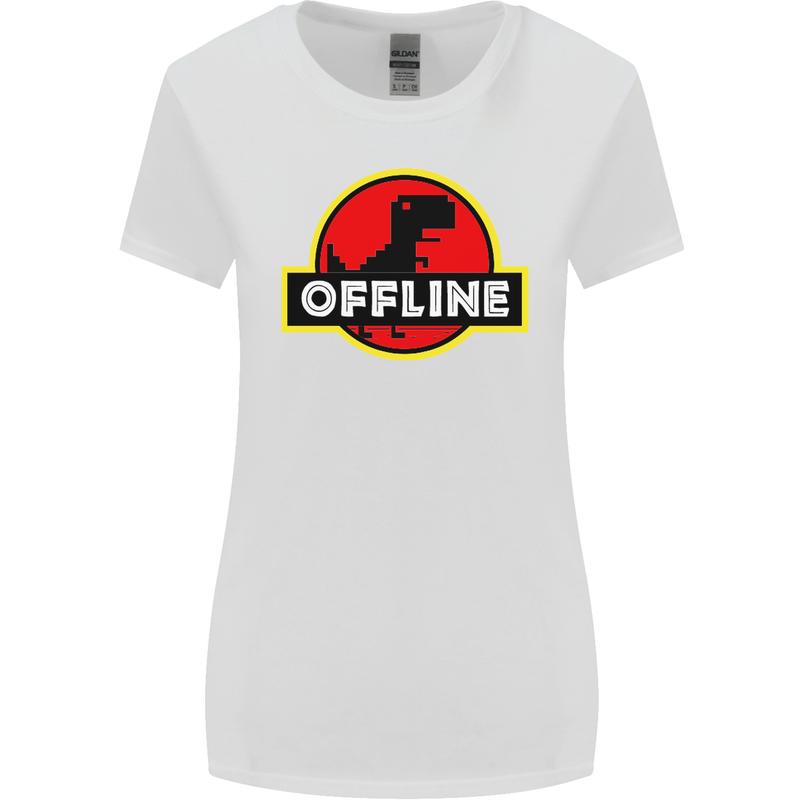Offline Funny Gamer Gaming Womens Wider Cut T-Shirt White