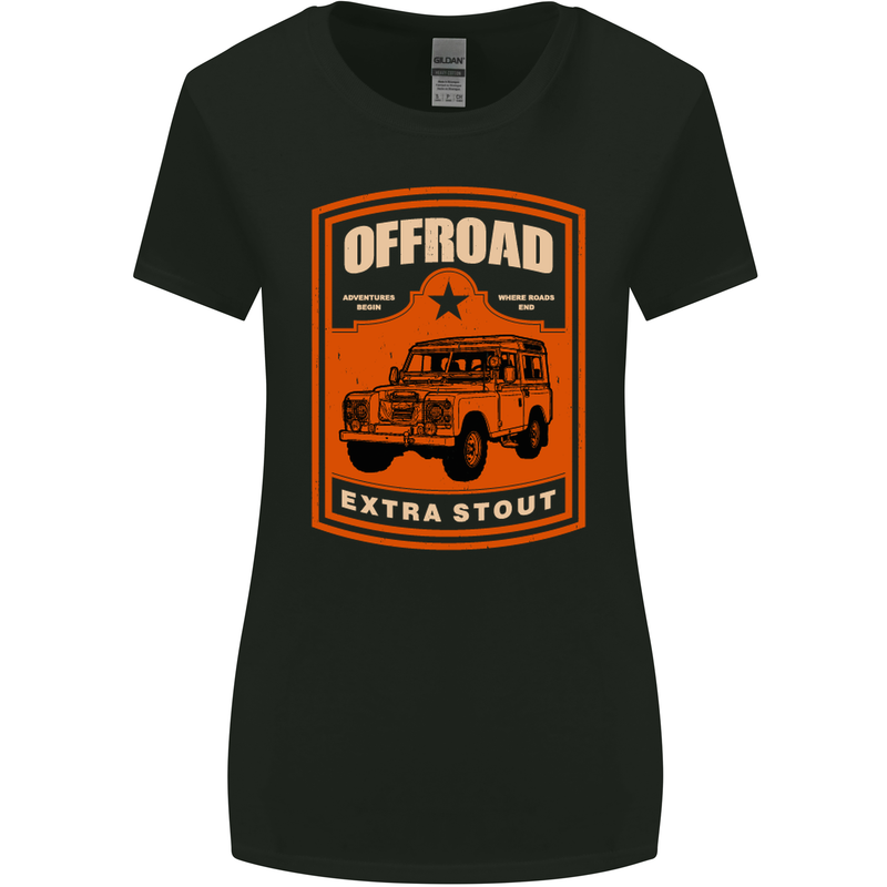 Offroad Extra Stout 4X4 Offroading Off Road Womens Wider Cut T-Shirt Black
