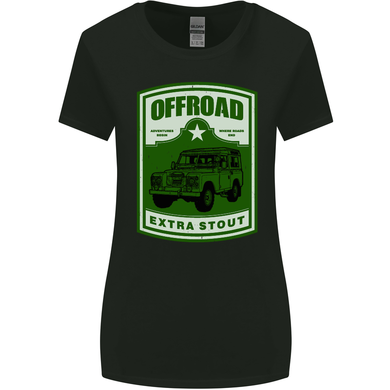 Offroad Extra Stout 4X4 Offroading Off Road Womens Wider Cut T-Shirt Black