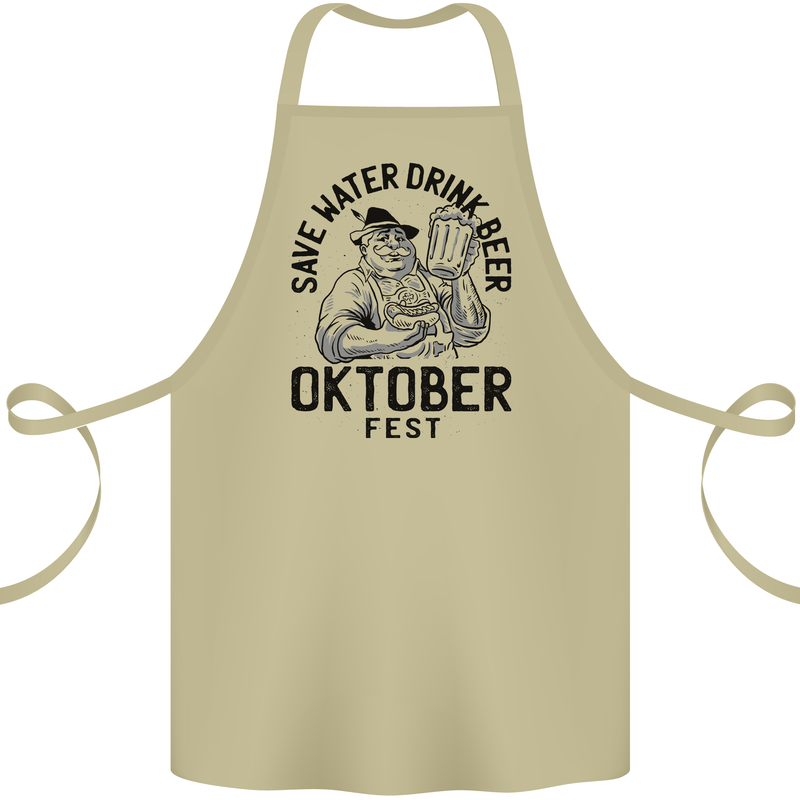 Oktobefest Drink Beer Funny Alcohol Cotton Apron 100% Organic Khaki