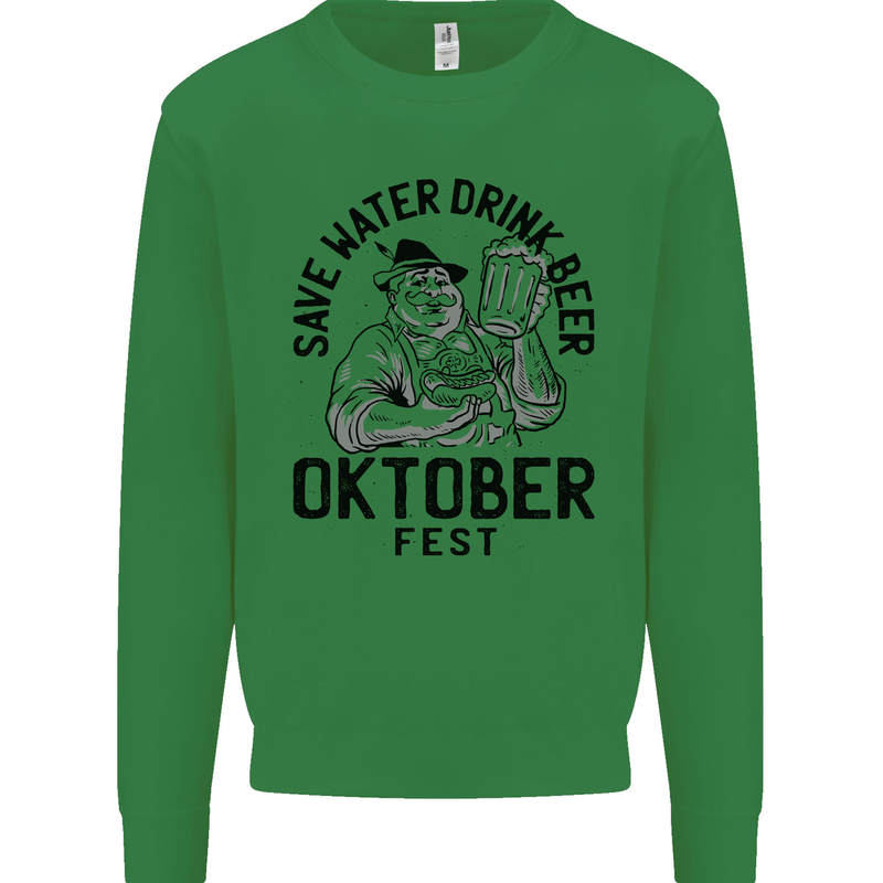 Oktobefest Drink Beer Funny Alcohol Kids Sweatshirt Jumper Irish Green