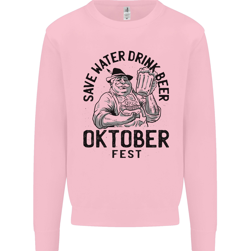 Oktobefest Drink Beer Funny Alcohol Kids Sweatshirt Jumper Light Pink