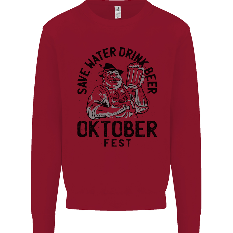 Oktobefest Drink Beer Funny Alcohol Kids Sweatshirt Jumper Red