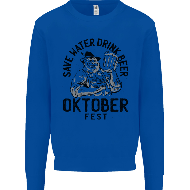 Oktobefest Drink Beer Funny Alcohol Kids Sweatshirt Jumper Royal Blue