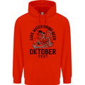 Oktobefest Drink Beer Funny Alcohol Mens 80% Cotton Hoodie Bright Red