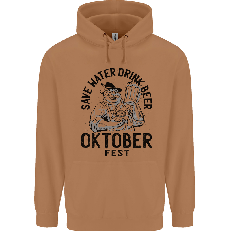 Oktobefest Drink Beer Funny Alcohol Mens 80% Cotton Hoodie Caramel Latte