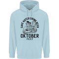 Oktobefest Drink Beer Funny Alcohol Mens 80% Cotton Hoodie Light Blue