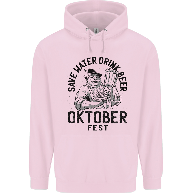 Oktobefest Drink Beer Funny Alcohol Mens 80% Cotton Hoodie Light Pink