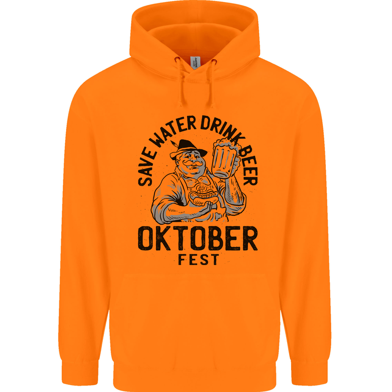 Oktobefest Drink Beer Funny Alcohol Mens 80% Cotton Hoodie Orange