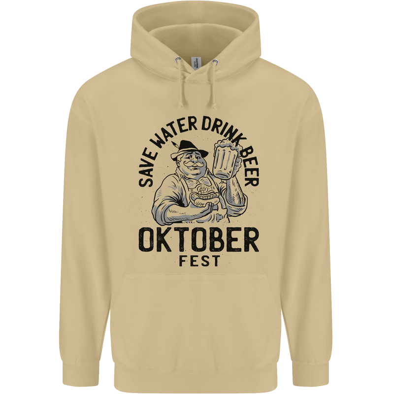 Oktobefest Drink Beer Funny Alcohol Mens 80% Cotton Hoodie Sand