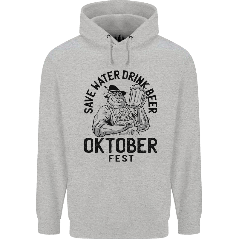 Oktobefest Drink Beer Funny Alcohol Mens 80% Cotton Hoodie Sports Grey