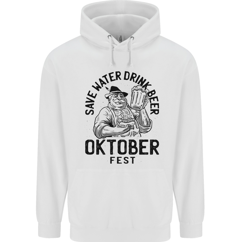 Oktobefest Drink Beer Funny Alcohol Mens 80% Cotton Hoodie White