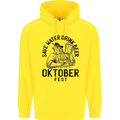 Oktobefest Drink Beer Funny Alcohol Mens 80% Cotton Hoodie Yellow