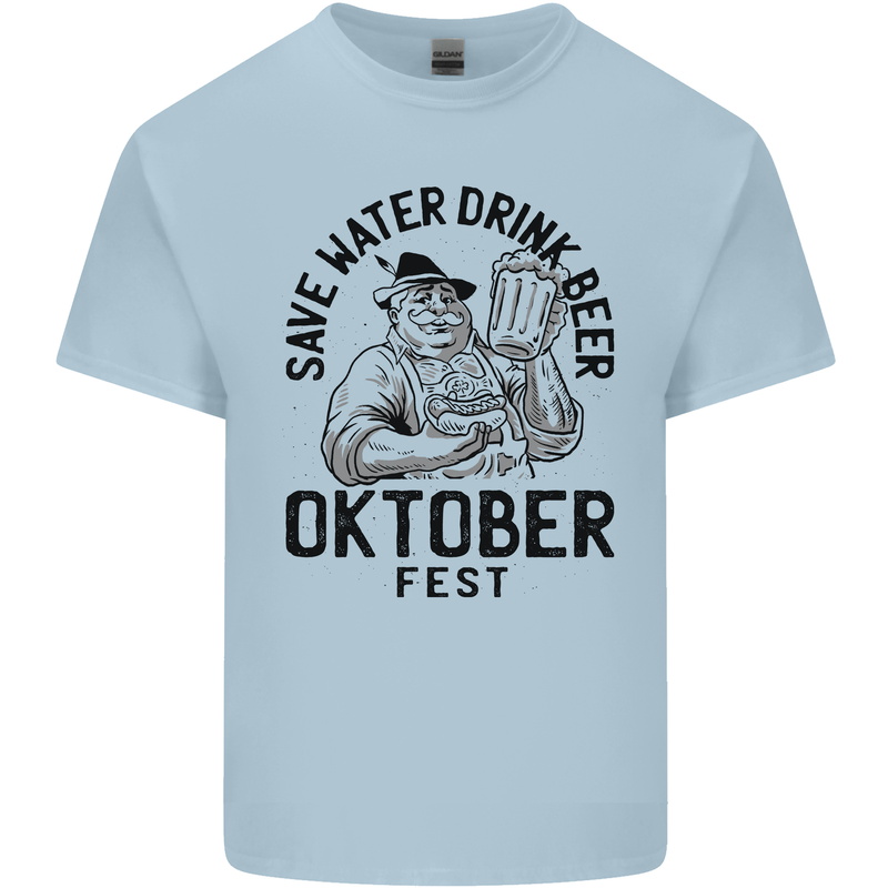 Oktobefest Drink Beer Funny Alcohol Mens Cotton T-Shirt Tee Top Light Blue