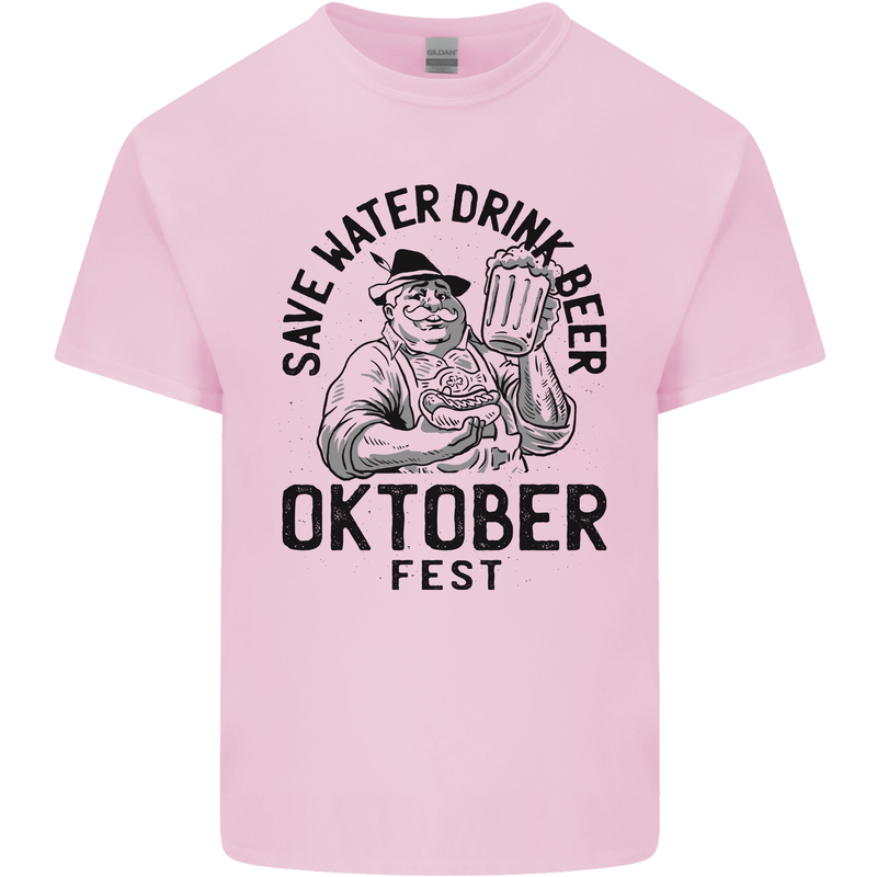 Oktobefest Drink Beer Funny Alcohol Mens Cotton T-Shirt Tee Top Light Pink