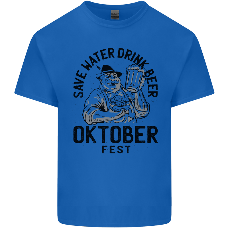 Oktobefest Drink Beer Funny Alcohol Mens Cotton T-Shirt Tee Top Royal Blue