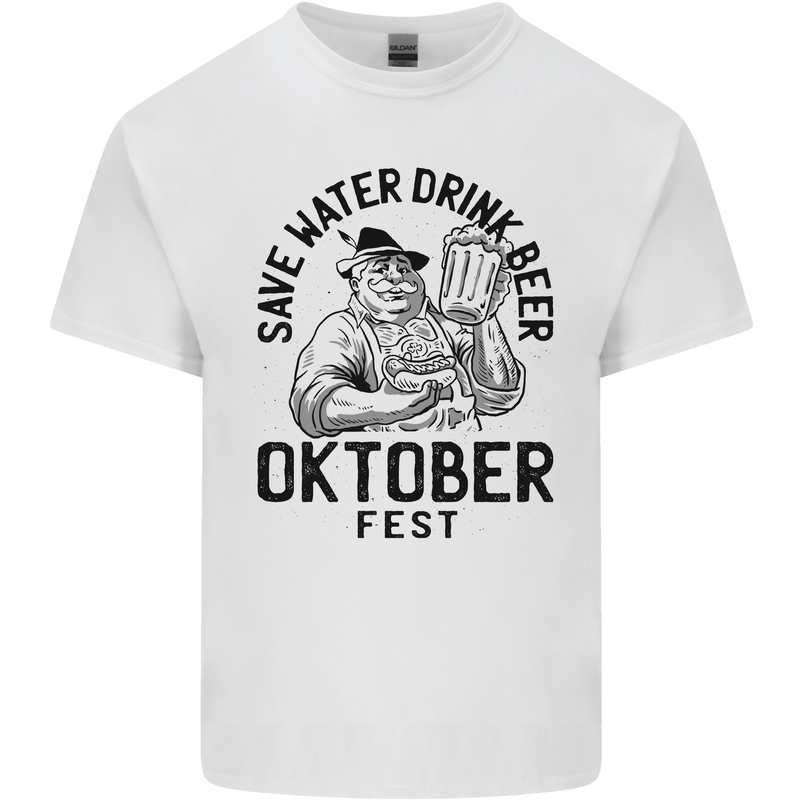 Oktobefest Drink Beer Funny Alcohol Mens Cotton T-Shirt Tee Top White