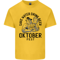 Oktobefest Drink Beer Funny Alcohol Mens Cotton T-Shirt Tee Top Yellow