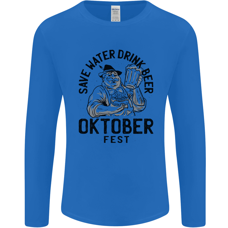 Oktobefest Drink Beer Funny Alcohol Mens Long Sleeve T-Shirt Royal Blue