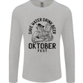 Oktobefest Drink Beer Funny Alcohol Mens Long Sleeve T-Shirt Sports Grey