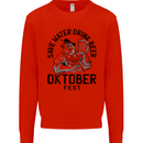 Oktobefest Drink Beer Funny Alcohol Mens Sweatshirt Jumper Bright Red