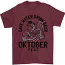 Oktobefest Drink Beer Funny Alcohol Mens T-Shirt 100% Cotton Maroon