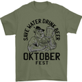 Oktobefest Drink Beer Funny Alcohol Mens T-Shirt 100% Cotton Military Green