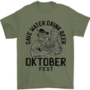 Oktobefest Drink Beer Funny Alcohol Mens T-Shirt 100% Cotton Military Green