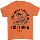 Oktobefest Drink Beer Funny Alcohol Mens T-Shirt 100% Cotton Orange