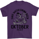 Oktobefest Drink Beer Funny Alcohol Mens T-Shirt 100% Cotton Purple