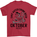 Oktobefest Drink Beer Funny Alcohol Mens T-Shirt 100% Cotton Red