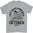 Oktobefest Drink Beer Funny Alcohol Mens T-Shirt 100% Cotton Sports Grey