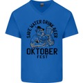 Oktobefest Drink Beer Funny Alcohol Mens V-Neck Cotton T-Shirt Royal Blue