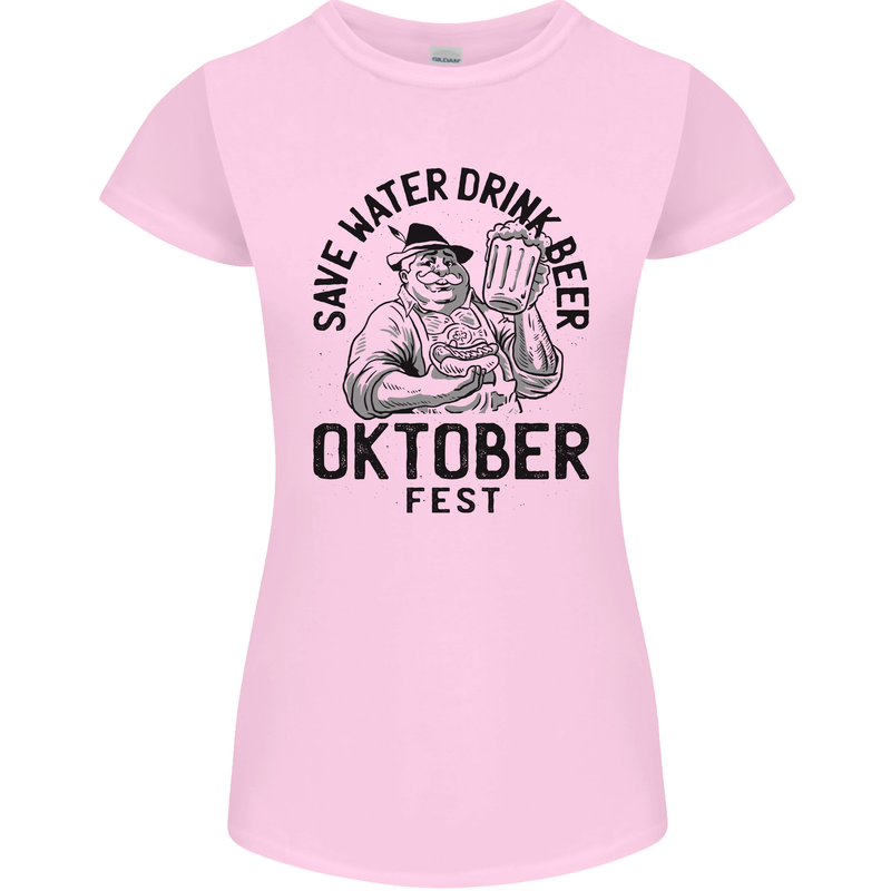 Oktobefest Drink Beer Funny Alcohol Womens Petite Cut T-Shirt Light Pink