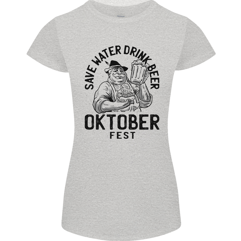 Oktobefest Drink Beer Funny Alcohol Womens Petite Cut T-Shirt Sports Grey