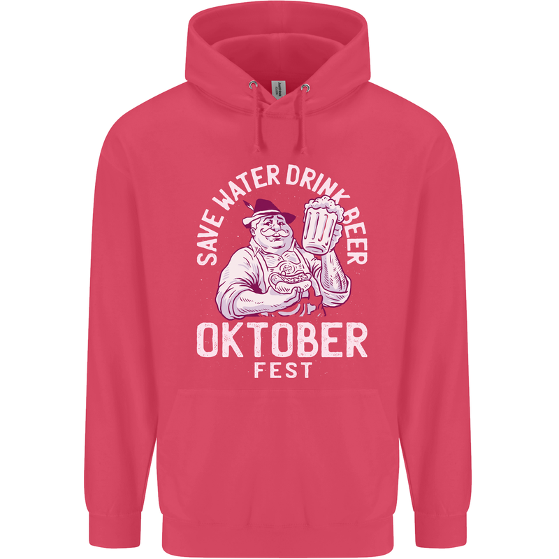 Oktoberfest Drink Beer Save Water Childrens Kids Hoodie Heliconia