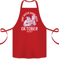 Oktoberfest Drink Beer Save Water Cotton Apron 100% Organic Red