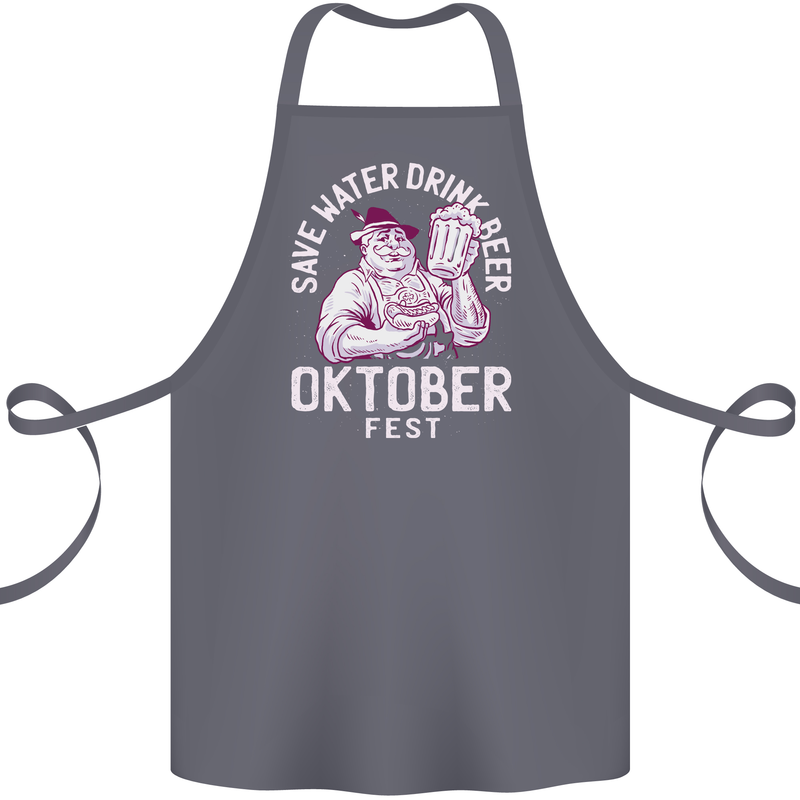 Oktoberfest Drink Beer Save Water Cotton Apron 100% Organic Steel