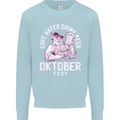 Oktoberfest Drink Beer Save Water Kids Sweatshirt Jumper Light Blue