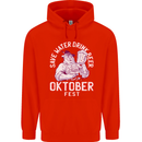 Oktoberfest Drink Beer Save Water Mens 80% Cotton Hoodie Bright Red