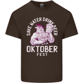 Oktoberfest Drink Beer Save Water Mens Cotton T-Shirt Tee Top Dark Chocolate