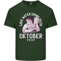 Oktoberfest Drink Beer Save Water Mens Cotton T-Shirt Tee Top Forest Green