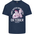 Oktoberfest Drink Beer Save Water Mens Cotton T-Shirt Tee Top Navy Blue