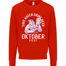 Oktoberfest Drink Beer Save Water Mens Sweatshirt Jumper Bright Red