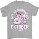 Oktoberfest Drink Beer Save Water Mens T-Shirt 100% Cotton Sports Grey