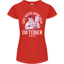 Oktoberfest Drink Beer Save Water Womens Petite Cut T-Shirt Red