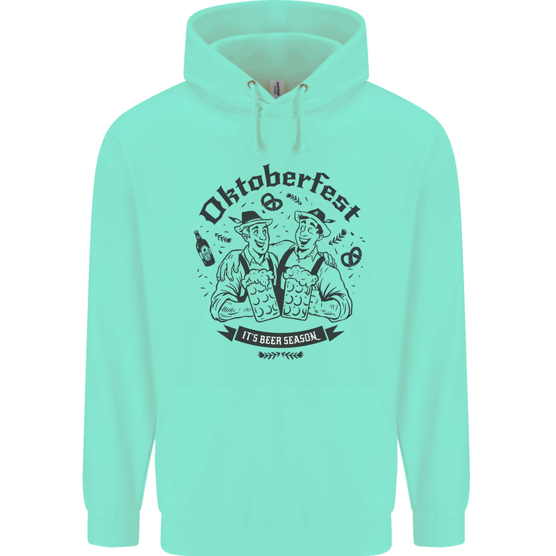 Oktoberfest Its Beer Season Childrens Kids Hoodie Peppermint